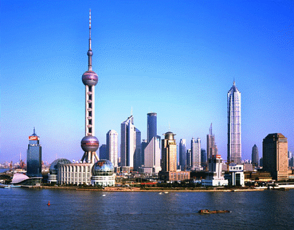 Foto der Skyline von Shanghai