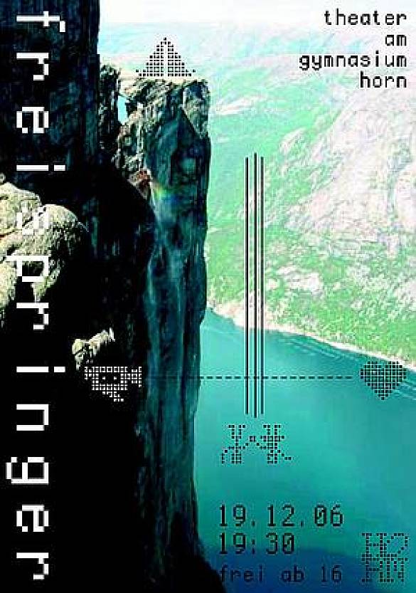 Werbeplakat des Stücks mit Daten